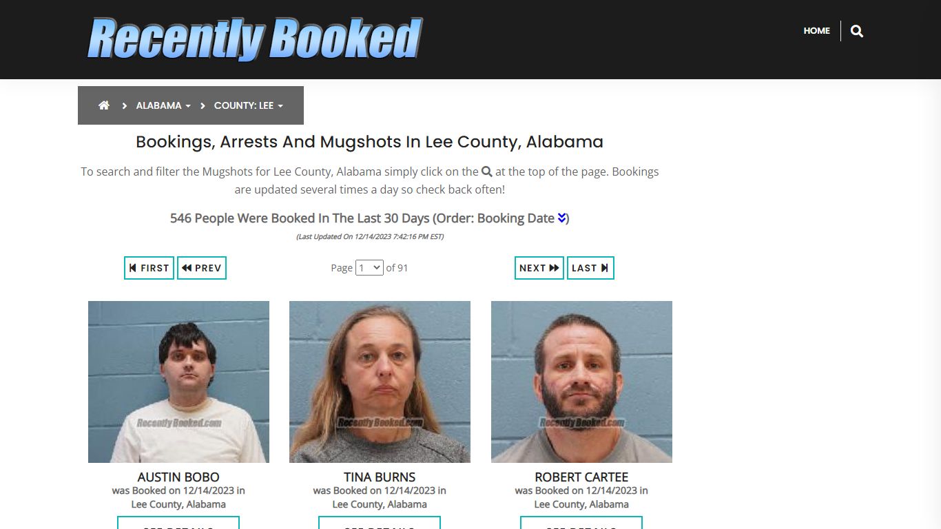 Recent bookings, Arrests, Mugshots in Lee County, Alabama - Recently Booked
